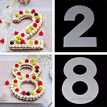 ManYee 0-9 Number Cake Molds 9 Inch Number Cake Stencils Arabic Number Cake Templates Flat Plastic Templates Cake Number Molds for DIY Wedding Birthday Anniversary Cake