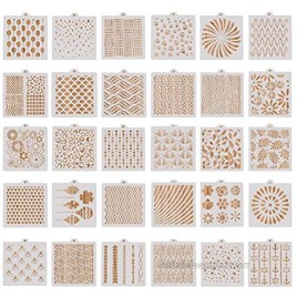 Pimoys 30 Pieces Cookie Stencil 5.1 x 5.1 Inch Baking Templates Cake Decorating Stencil Floral Leaf Cake Stencil for DIY Craft Wedding Birthday Party