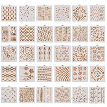 Pimoys 30 Pieces Cookie Stencil 5.1 x 5.1 Inch Baking Templates Cake Decorating Stencil Floral Leaf Cake Stencil for DIY Craft Wedding Birthday Party