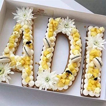 Rolin Roly 26PCS 10 Inch Alphabet Cake Stencils A-Z Letters Templates Flat Plastic Cutting Alphabetic Stencil Molds Cake Decorating Mold Set for Handmade DIY Anniversary Party