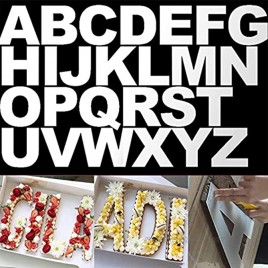 Rolin Roly 26PCS 10 Inch Alphabet Cake Stencils A-Z Letters Templates Flat Plastic Cutting Alphabetic Stencil Molds Cake Decorating Mold Set for Handmade DIY Anniversary Party