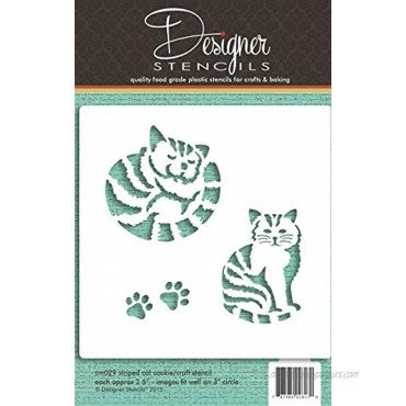 Striped Cat Cookie and Craft Stencil by Designer Stencils
