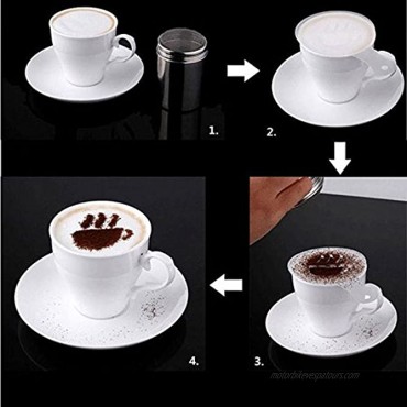 yueton Pack of 16 Cappuccino Coffee Barista Stencils Template Strew Pad Duster Spray