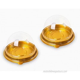 100 Pack 2 Inch of Clear plastic mini cake box muffins box cookies cookies muffins dome box wedding birthday gift box gold