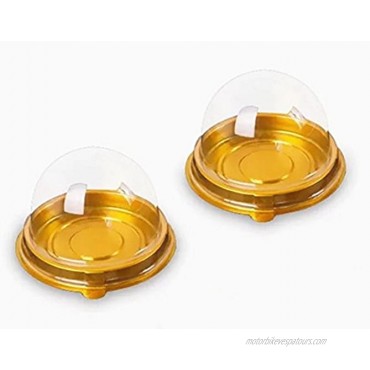 100 Pack 2 Inch of Clear plastic mini cake box muffins box cookies cookies muffins dome box wedding birthday gift box gold