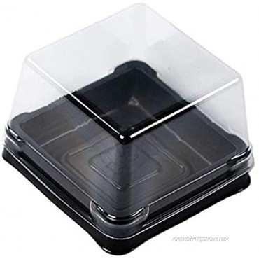 50 Sets black 1 7 8 inch X H 1 1 2 inch Clear plastic mini cake box muffin box moon cake box mung bean cake snow Mei Niang box