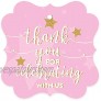 Andaz Press Twinkle Twinkle Little Star Pink Baby Shower Collection Fancy Frame Gift Tags Thank You for Celebrating with US 24-Pack