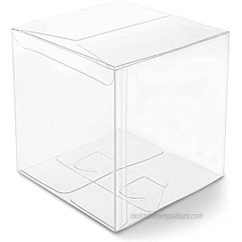 Clear Gift Boxes Plastic Candy Box for Party Favors 5x5x5 Inch 30 Pack
