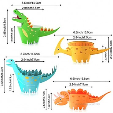 Dinosaur Cupcake Wrappers Toppers48Pack,Konsait Little Dino Cupcake Toppers Cake Table Decorations Party Supplies for Boys Kids Birthday Party Decor Favors