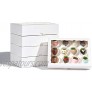 JCXGRVC 24PCS 10 x 7 x 2.5 inches Elegant White Cookie Boxes Strawberry Boxes with Clear Window,Paper Gift Box