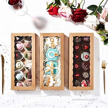 JCXPACK 24PCS 12 x 5 x 1.5 Inches Premium One Piece Cookies Boxes Bakery Boxes for Father's Day Holiday Cookies Gift Set