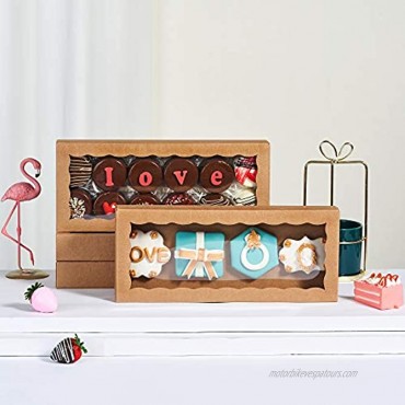 JCXPACK 24PCS 12 x 5 x 1.5 Inches Premium One Piece Cookies Boxes Bakery Boxes for Father's Day Holiday Cookies Gift Set
