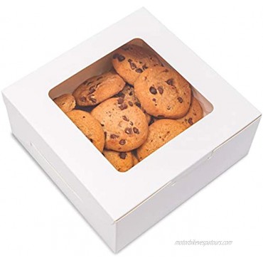 Juvale Pastry Box with Window 6 x 6 x 2.5 in White Pack of 50