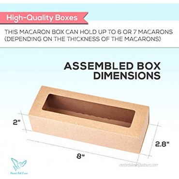 LVXO Macaron Brown Blank Boxes for 6 with Clear Window Display for Macarons or Bakery Packaging Kit for Desserts Cookies Mini Cupcakes or Muffins 25 Pieces Interior Measurements 2x 7.3 x 2