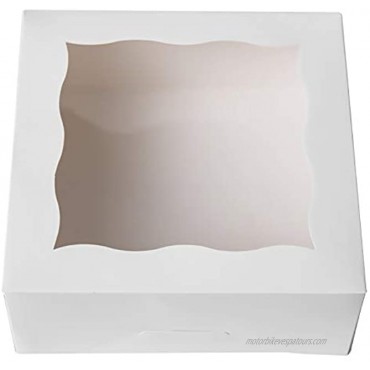 ONE MORE 6White Bakery Boxes with PVC Window for Pie and Cookies Boxes Small Natural Craft Paper Box 6x6x2.5inch,12 of Pack