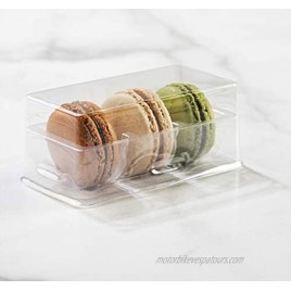 Pastry Chef's Boutique Clear Macarons Packaging for 3 Macarons Clear Base -Pack of 20