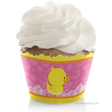 Pink Ducky Duck Girl Baby Shower or Birthday Party Decorations Party Cupcake Wrappers Set of 12
