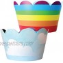 Rainbow Cupcake Wrappers 36 Reversible | Unicorn Party Supplies Cloud Cup Cake Liner Wraps Airplane Birthday Wizard of Oz Theme Baby Shower Decor Hot Air Balloon Decorations