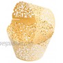 Seamersey 200pcs Cupcake Wrappers Filigree Artistic Bake Cake Paper Cups Little Vine Lace Laser Cut Liner Baking Cup Muffin Holders Case Trays for Wedding Party Birthday DecorationGold
