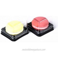 Single Clear Plastic Mooncake Box with Transparent Lids and Sealing Lables 50 Sets 50G Black