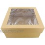 Spec101 Cake Boxes with Window 25pk 12 x 12 x 6in Brown Bakery Boxes Disposable Cake Containers Dessert Boxes