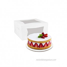 Stock Your Home 10 Inch Cake Box & Board in White 10 Count 10 Inch Large Cookie Box Grease Resistant Cake Rounds White Cake Box with Double Viewing Window for Displaying Cakes Cupcakes Pie