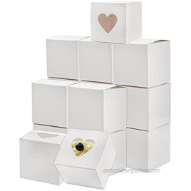 Suwimut 100 Pack Mini Individual Cupcake Boxes with Heart Shaped Window 3 Inch White Small Single Paper Favor Box Container for Bakery Candy Cupcake Cake Cookie Dessert Pastry