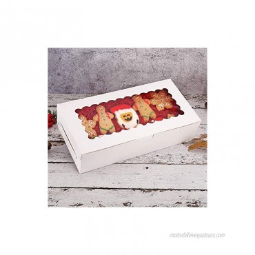 Tcoivs 30-Set Cupcake Boxes with Window Hold 8 Standard Cupcakes 12.3'' x 6.3'' x 2.5'' White Cupcake Containers Bakery Boxes for Cookies Muffins Donuts and Pastries