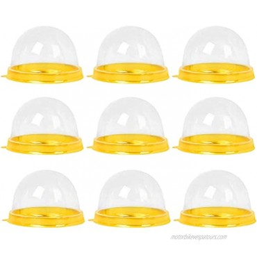 Vumdua 100 Packs of Mini Cake Box Clear Plastic Cookies Muffins Dome Box 2 Inch Mooncake Box with with Clear Dome for Wedding Birthday Party Gold