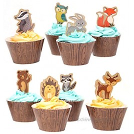 Woodland Creatures of the Forest Cupcake Wrappers and Picks