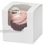Yotruth 2.5” x 2.5” x 2.5”Mini cupcake boxes single individual White Easy Pop Up 100 Pack with Window and Insert For Party