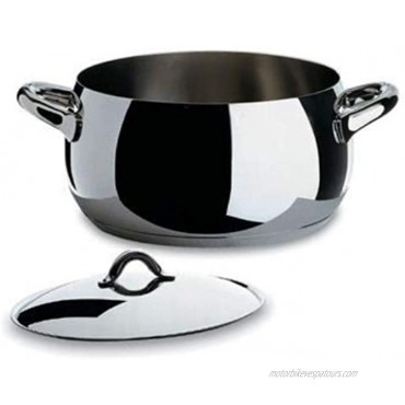 Alessi MAMI Casserole with two handles in 18 10 stainless steel mirror polished,5 qt 16 ½ oz
