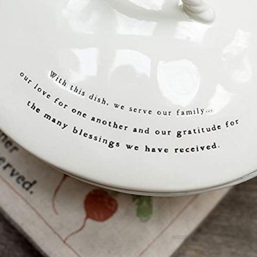 Family Glossy Classic White 10 x 9 Ceramic Stoneware Casserole Dish With Lid