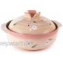 Fuji Merchandise Japanese Style Donabe Earthenware Clay Pot Hot Pot Casserole Sakur Cherry Blossom Design 54 fl oz 8.5Dia