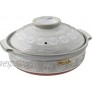 Japanese Hana Mishima Donabe Ceramic Hot Pot Casserole Banko Earthenware Clay Pot for Shabu Shabu Made In Japan 50 fl oz 8.5D