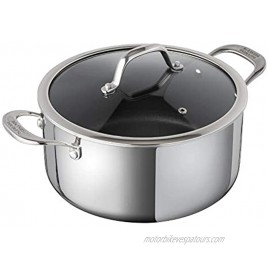 KUHN RIKON Peak Oven-Safe Induction Casserole Pot with Glass Lid 3 litre 20 cm Stainless Steel Silver
