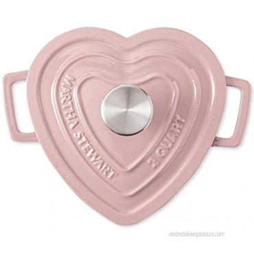Martha Stewart Collection Collectors Enameled Cast Iron Heart-Shaped Casserole 2 QT Pink