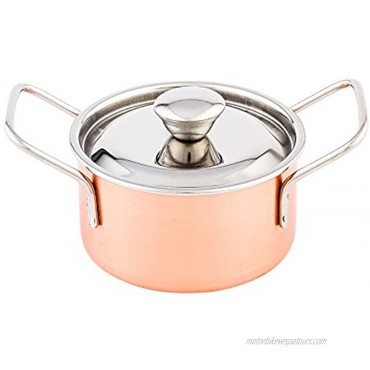Met Lux 9 Ounce Small Casserole Dish With Lid 1 Break-Resistant Individual Casserole Dish Built-In Handles Cook And Serve Individual Portions Copper And Stainless Steel Casserole Soup Pot