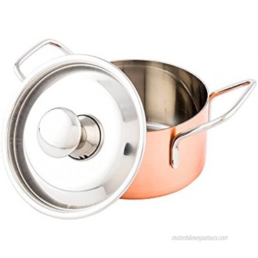 Met Lux 9 Ounce Small Casserole Dish With Lid 1 Break-Resistant Individual Casserole Dish Built-In Handles Cook And Serve Individual Portions Copper And Stainless Steel Casserole Soup Pot