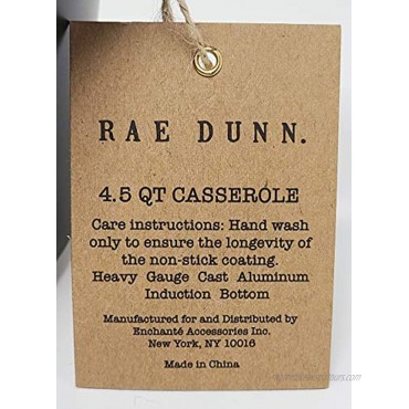 Rae Dunn BOIL 4.5 Quart Black Heavy Gauge Cast Aluminum LL Casserole Soup Pot With White Letters