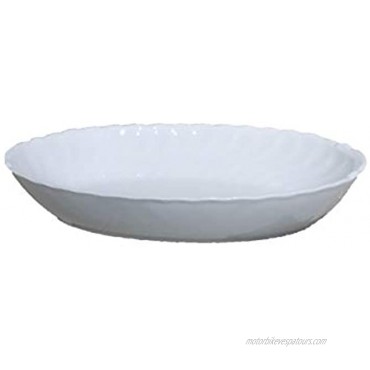 Set of 2 French White Elegant Bakeware Porcelain Oval Casserole Au Gratin Baking Dish