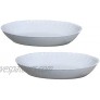 Set of 2 French White Elegant Bakeware Porcelain Oval Casserole Au Gratin Baking Dish