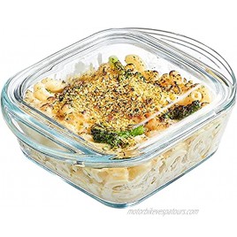 Simax Casserole Dish For Oven: Mini Glass Baking Dish With Lid – Small Personal Sized Bakeware and Cookware Great for Storage – Microwave Oven And Dishwasher Safe Borosilicate Glass Dish – 10 Oz.