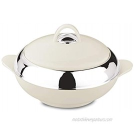 Tmvel Crescent Insulated Casserole Hot Pot Insulated Serving Bowl With Lid Food Warmer 2500 ml 2.5 L LIGHT GREY