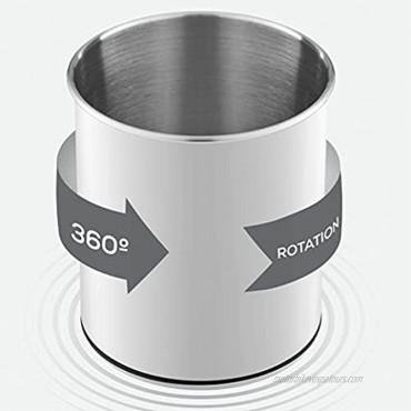 Extra-Large Stainless Steel Kitchen Utensil Holder 360° Rotating Utensil Caddy Weighted Base for Stability Utensil Crock With Removable Divider for Easy Cleaning Countertop Utensil Organizer.
