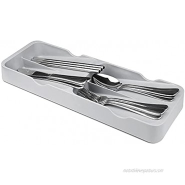Kitchen Drawer Organizer Box Silverware Organizer Utensil Holder and Cutlery Tray for Flatware and Silverware Small Partition Storage Gray