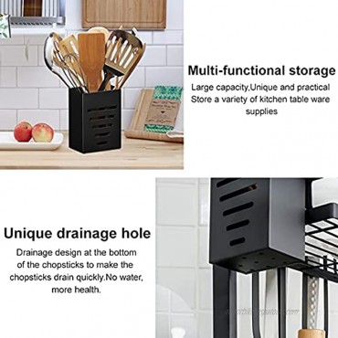 Kitchen Utensil Holder Crock Caddy for Countertop with Premium Black Stainless Steel,Utensil Sets Storage Caddy for Flatware Silverware-Pen Pencil Holder for Desk,Home Kitchen and Desk Decor