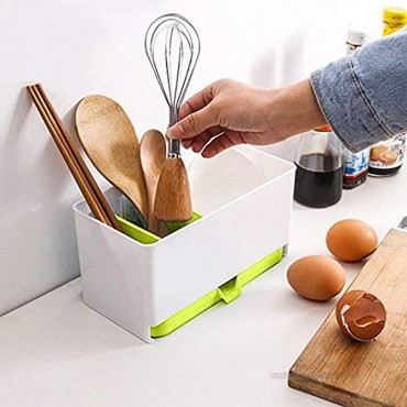 Plastic Utensil Holder Caddy Silverware Organizer With 3 Compartment And Cutlery Tray Drainer Set Flatware Spoon Fork Storage Basket For Kitchen Countertop Party Table Picnic Outdoor Green