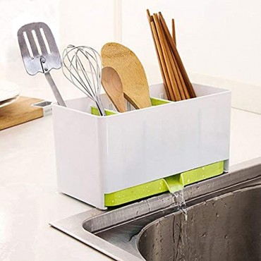 Plastic Utensil Holder Caddy Silverware Organizer With 3 Compartment And Cutlery Tray Drainer Set Flatware Spoon Fork Storage Basket For Kitchen Countertop Party Table Picnic Outdoor Green