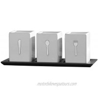 Towle Living 3-Piece Ceramic Caddy with Wood Tray